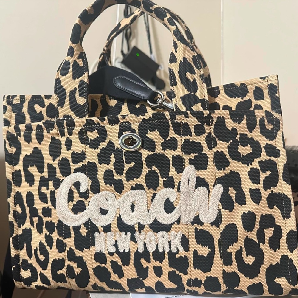 Coach Medium Leopard Cargo Tote